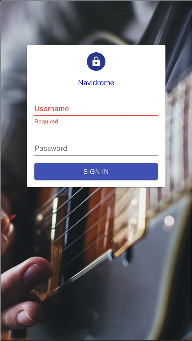 Mobile login screen